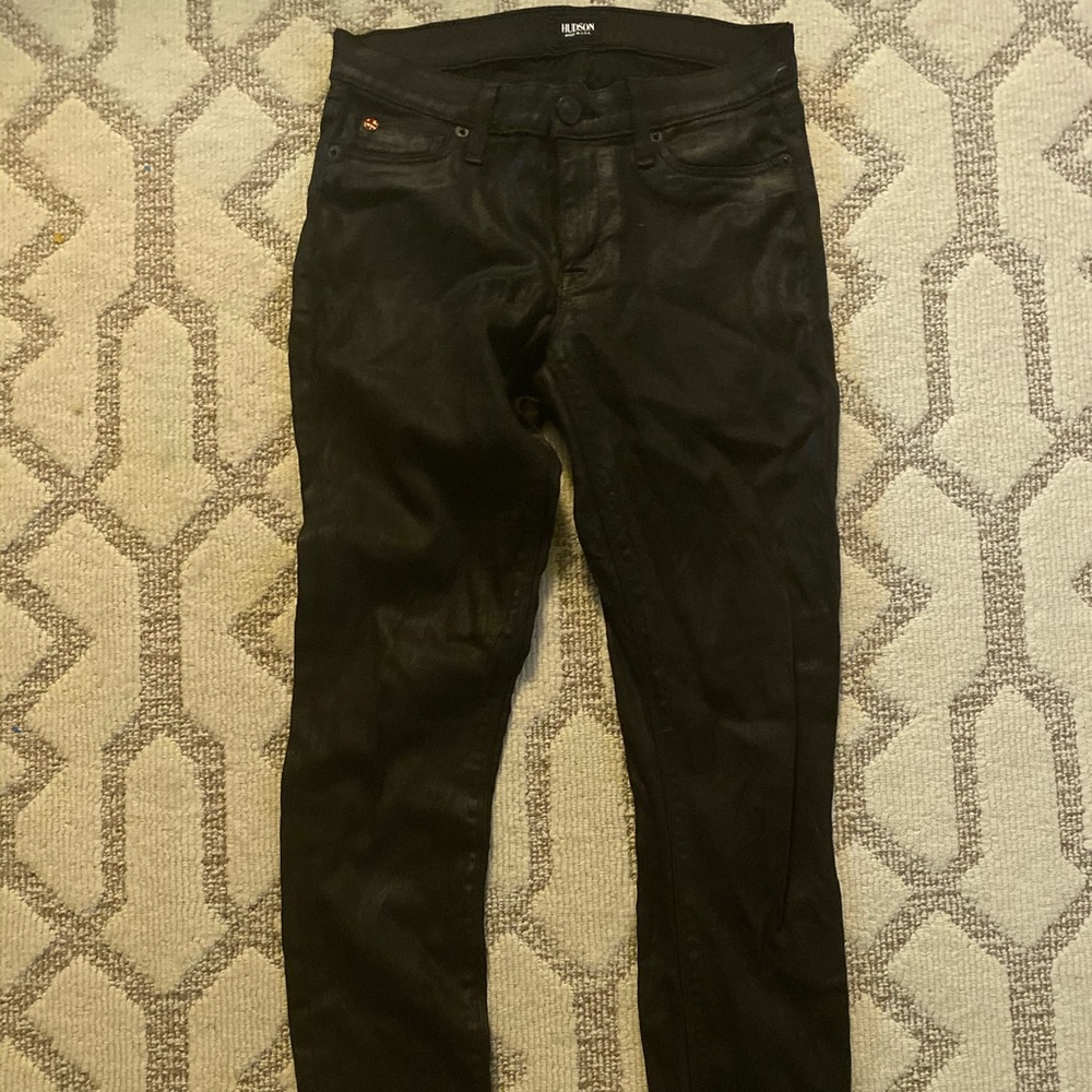 HUDSON super skinny black wax krista jeans - Picture 2 of 2